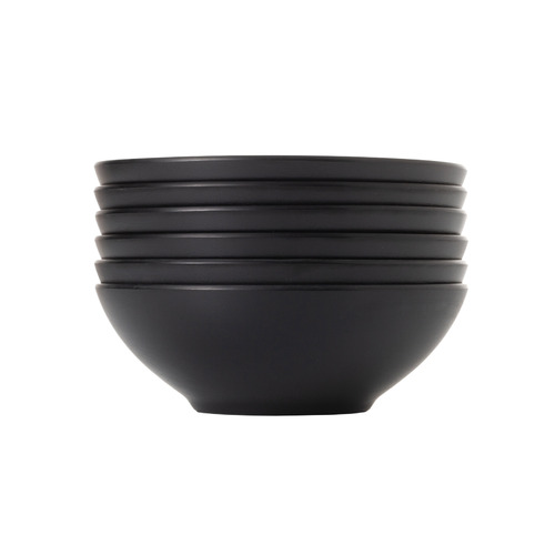 Coucou Melamine Soup Bowl 18.7cm - Beige & Black (Box of 6) - 11BS18BE