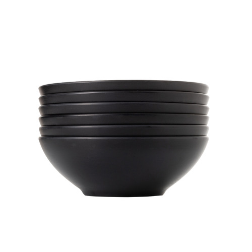 Coucou Melamine Serving Bowl 21.2cm - Beige & Black (Box of 6) - 11BS21BE