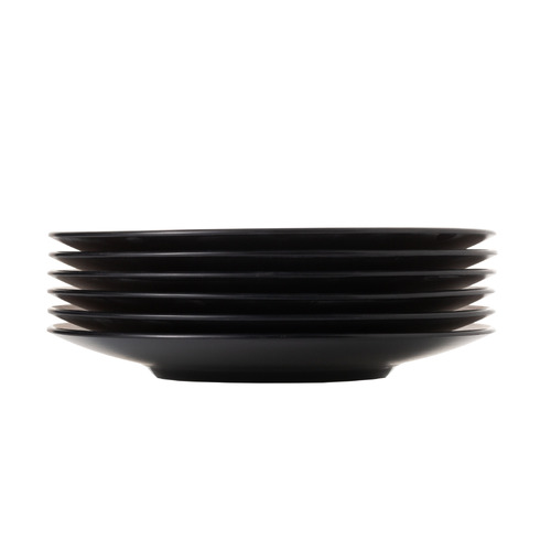 Coucou Melamine Dinner Plate 25.5cm - Grey & Black (Box of 6) - 11PS25GY