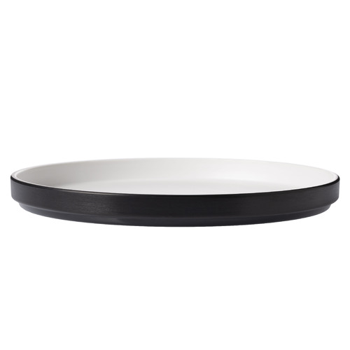 CouCou Dual Colour Round Edge Plate 27cm - White & Black - 11REP27WB