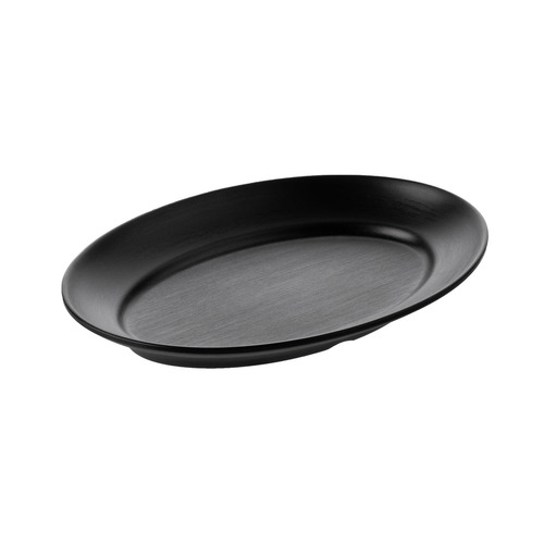 CouCou Dual Colour Oval Plate 31x22cm - Black & Black - 14BW31BK