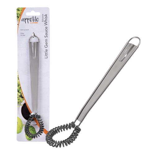 Appetito Silicone Little Gem Sauce Whisk - Charcoal Grey - 3592-1