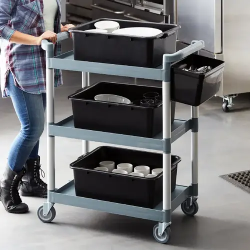 Ken Hands Classik Chef 3 Tier Trolley Small 810 x 410 x 910mm High Grey - 97182