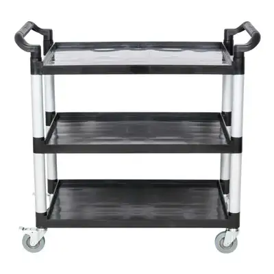 Large 3 Tier Utility Trolley - Black with BONUS BINS - 97185
