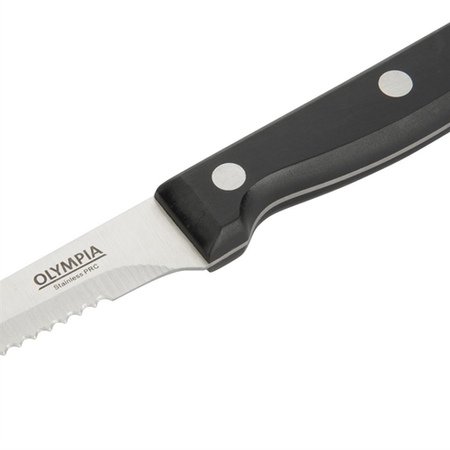 Olympia Steak Knife Black Handle 215mm (Box of 12) - C134