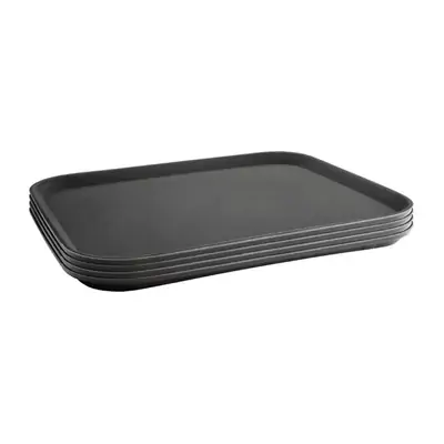 Olympia Kristallon Rectangular Tray Black Anti-Slip Plastic 380x510mm - C560