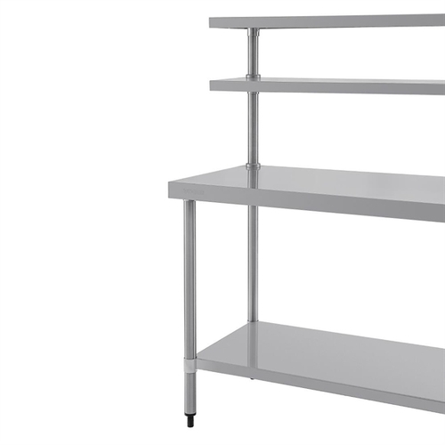 Vogue Table with Gantry Shelf St/St - 1500x 1200x600mm - CC359