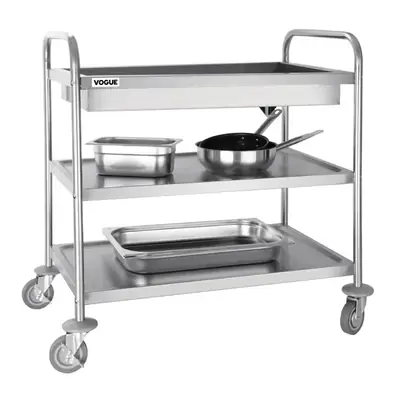 Vogue Deep Tray Clearing Trolley 3 Tier 940x855x535mm - CC365