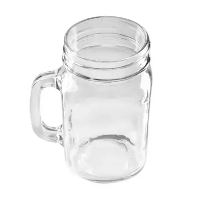 Handled Mason Jar Glasses 450ml (Pack of 12) - CE678