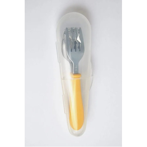 Cuitisan Infant Kid Smart Spoon Fork Set w/Case Yellow - CEC10-304Y
