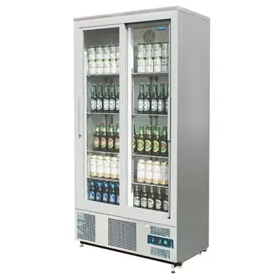 Polar CK478-A G-Series Sliding Double Door Upright Back Bar Fridge 490Ltr - CK478-A