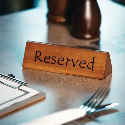 Wooden Menu Holder & Reserved Sign - CL381