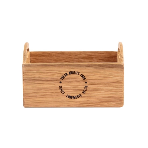 Olympia FSC Oak Utensil Holder Printed One Side 230x145x135mm - CN517