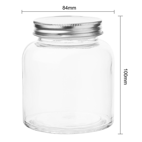 Vogue Glass Jar with Lid 84x100mm 330ml (Box of 6) - CP082