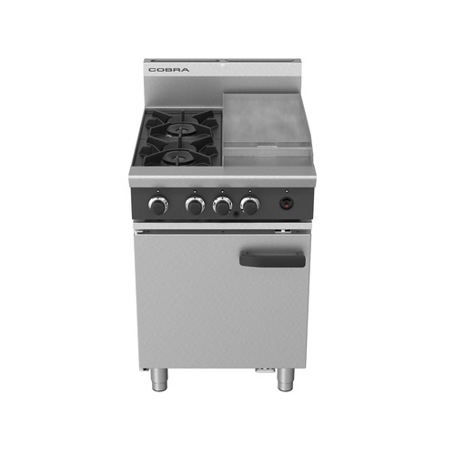 Cobra CR6C - Gas 2 Open Burners + 300mm Griddle and Oven - CR6C