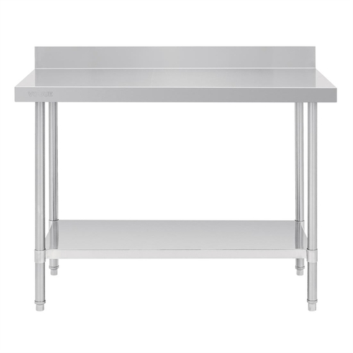 Vogue Premium Stainless Steel Table with Splashback - 1200 x 600 x 900mm - DA339
