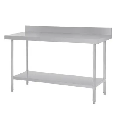 Vogue Premium Stainless Steel Table with Splashback 1800x600x900mm - DA341