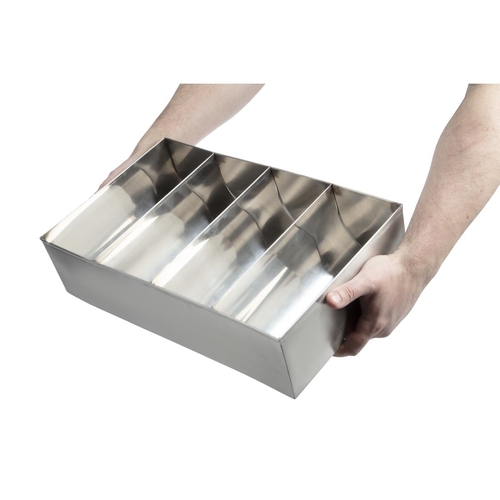 Cutlery Holder 4 Compartment St/St - 415x255x105mm - DM274