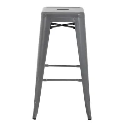 Bolero High Metal Bar Stools Gun Metal Grey (Pack of 4) - DM934