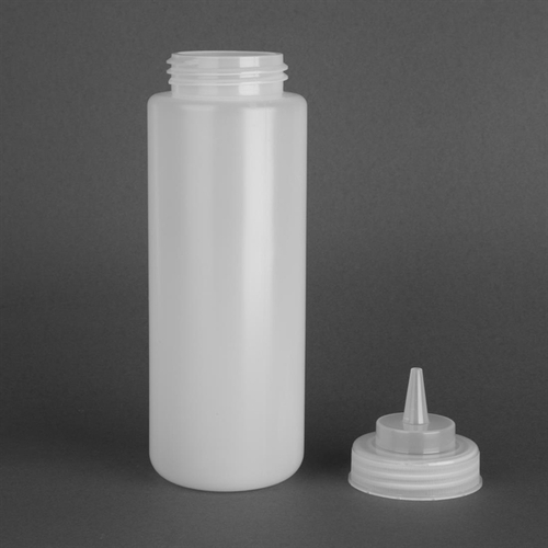 Vogue Wide Neck Heavy Duty Sauce Bottle Clear 900ml - E093
