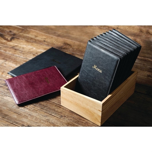 Olympia Leatherette Style Menu Cover A4 2 Card - E221