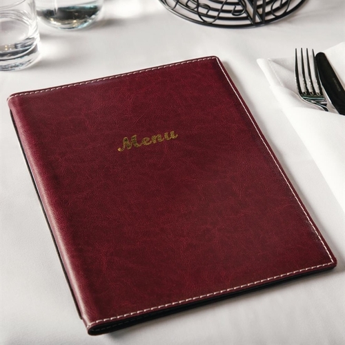 Olympia Leatherette Style Menu Cover A4 4 Card - E222
