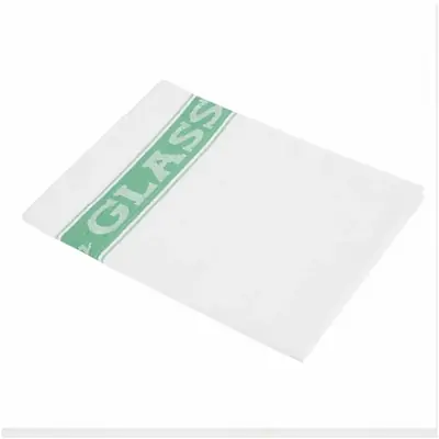 Linen Glass Cloth 760x510mm Green Border - E912
