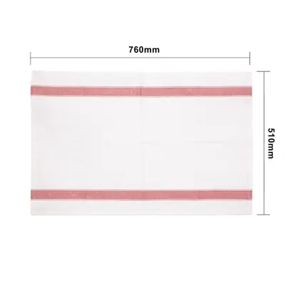 Heavy Duty Tea Towel 760x510mm Red Border - E915