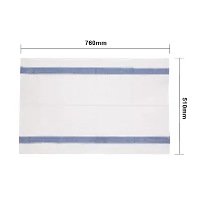 Heavy Duty Tea Towel 760x510mm Blue Border - E918
