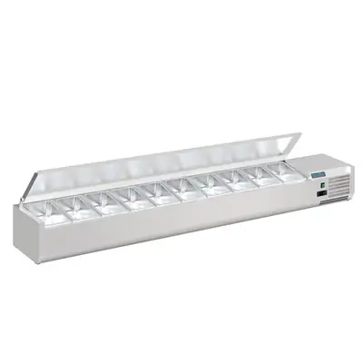 Polar FA857-A G-Series Countertop Prep Fridge with Lid 10x 1/4 GN - FA857-A