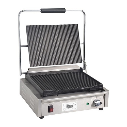 Apuro FC380-A Large Contact Grill Ribbed Plates with Timer - FC380-A