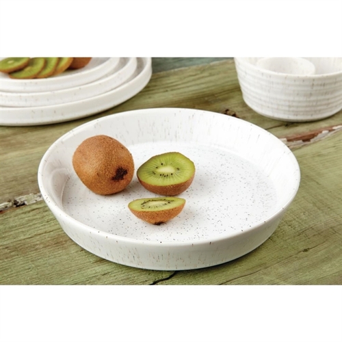 Olympia Cavolo White Speckle Flat Round Bowl 220mm (Box of 4) - FD901