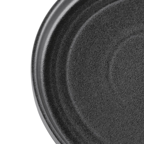 Olympia Cavolo Textured Black Flat Round Plate 220mm (Box of 6) - FD909