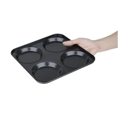 Vogue Non Stick Yorkshire Pudding Tray 4 Cup 235x235x23mm - GD012
