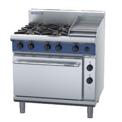 Blue Seal GE506C - 4 Burner Gas Cooktop + 300mm Griddle with Electric Static Oven - GE506C