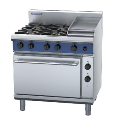 Blue Seal GE56C - 4 Burner Gas Cooktop + 300mm Griddle with Electric Convection Oven - GE56C