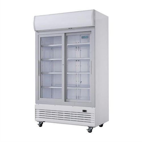 Polar GE581-A G-Series Sliding Door Upright Display Cooler/Fridge with Light Box 950Ltr - GE581-A