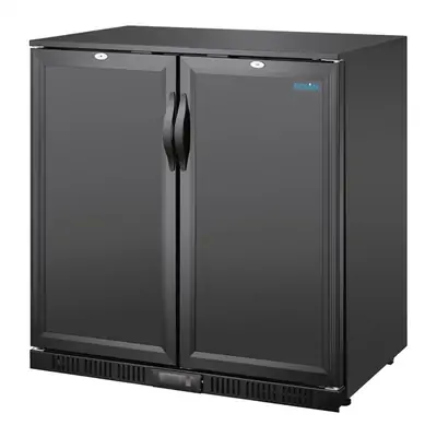 Polar GE998-A G-Series Back Bar Cooler with Double Solid Hinged Doors Black - 850mm - GE998-A