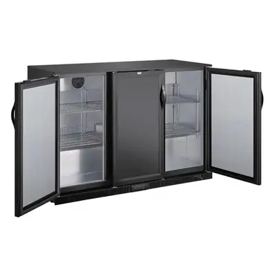 Polar GE999-A G-Series Back Bar Cooler with Triple Solid Hinged Doors Black - 850mm - GE999-A
