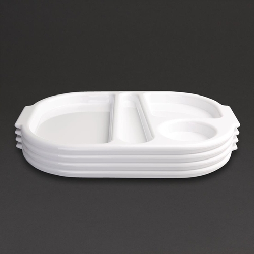 Olympia Kristallon Food Compartment Tray Large White (Pack of 10) - GF999
