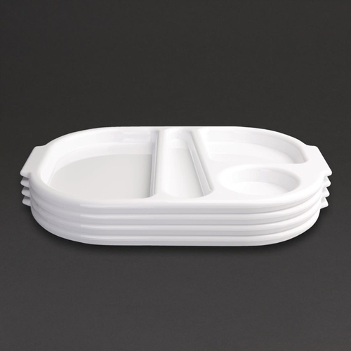 Olympia Kristallon Food Compartment Tray Large White (Pack 10) - GF999