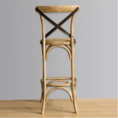 Bolero Wooden Bar Stool with Backrest - GG657