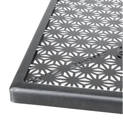 Bolero Black Steel Patterned Square Bistro Table 700mm - GG706