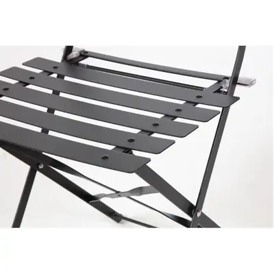 Bolero Black Pavement Style Steel Folding Chairs (Pack of 2) - GH553