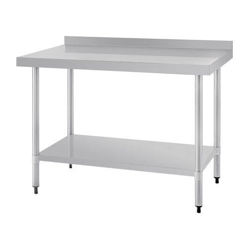 Vogue Stainless Steel Table with Splashback 1200x700x900mm - GJ507