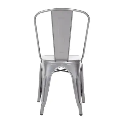 Bolero Gun Metal Grey Steel Bistro Side Chair (Pack of 4) - GL329