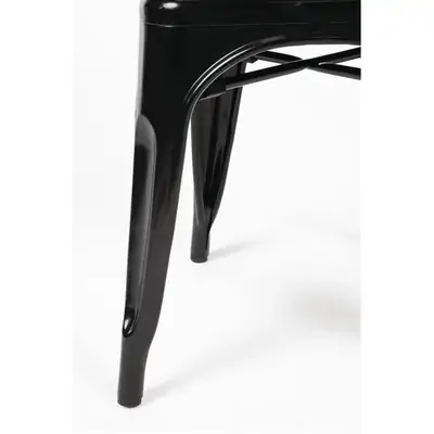 Bolero Black Steel Bistro Side Chair (Pack of 4) - GL331