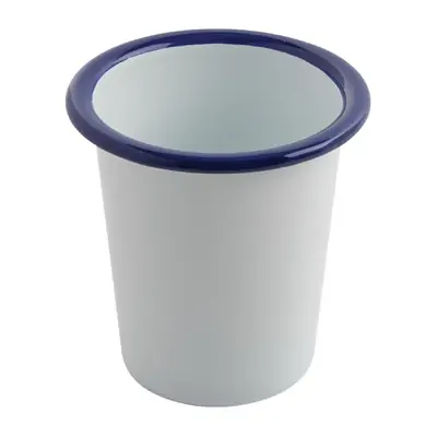 Enamel Tumbler 310ml White with Blue Rim (Box of 6) - GM515