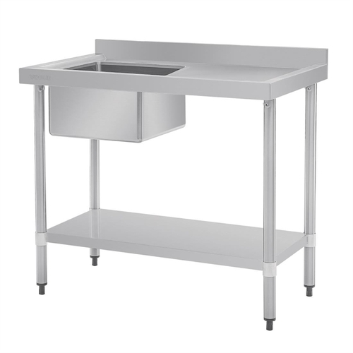 Vogue Single Bowl Sink R/H (90mm Drain) Drainer 1000mm - HC900