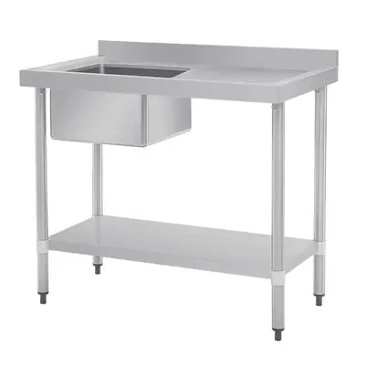 Vogue Single Bowl Sink R/H (90mm Drain) Drainer 1000mm - HC900